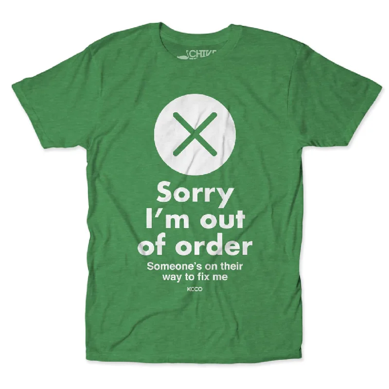 Sorry I'm Out Of Order Tee Casual Men's Japanese 