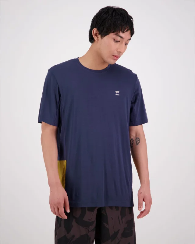 Tarn Merino T-Shirt - Cumin / Midnight Elegant Men's Cashmere