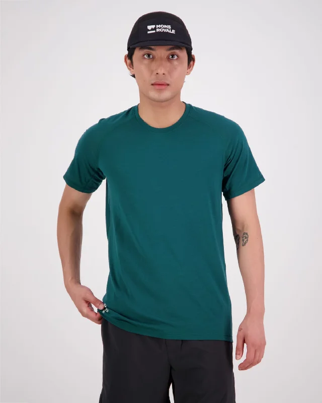 Temple Merino Air-Con T-Shirt - Evergreen Luxurious Men's High