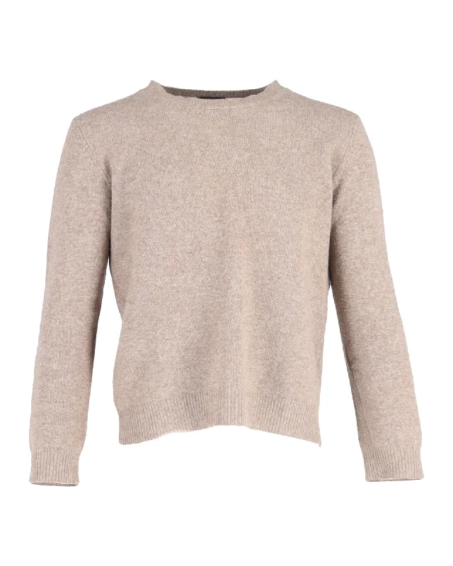 A.P.C. Knitted Sweater in Beige Wool Polished Men's Satin