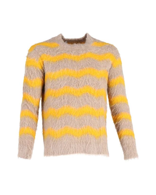 Acne Studios Kristoffer Crewneck Sweater in Beige Acrylic Bold Men's Animal