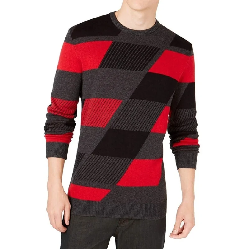 Alfani Men's Abstract Colorblocked Sweater Red Size 3 Extra Large - XXX-Large Tough Men's Military