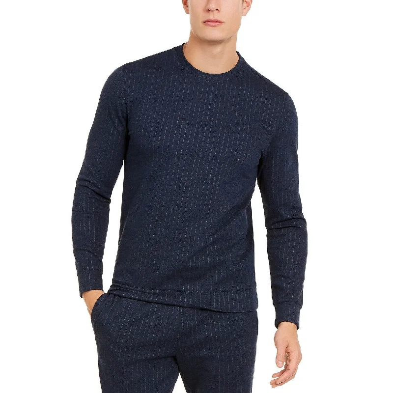 Alfani Men's Classic-Fit Stretch Stripe Knit Sweatshirt Blue Size Extra Large Cclassic Men's Tweed