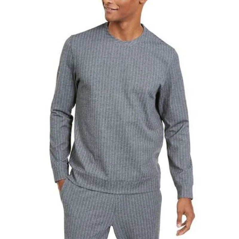 Alfani Men's Classic-Fit Stretch Stripe Knit Sweatshirt Gray Size 2 Extra Large - XX-Large Cool Men's Skate