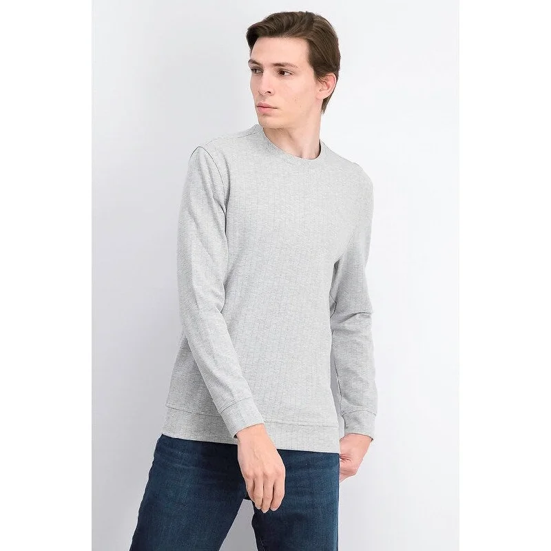 Alfani Men's Classic-Fit Stretch Stripe Knit Sweatshirt Gray Size Medium Confident Men's High