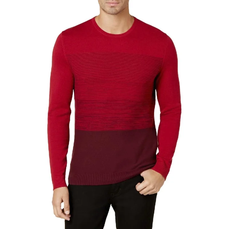 Alfani Men's Colorblocked Sweater Port Size 3-Extra Large - Red - 3XL Sporty Men's Athleisure 