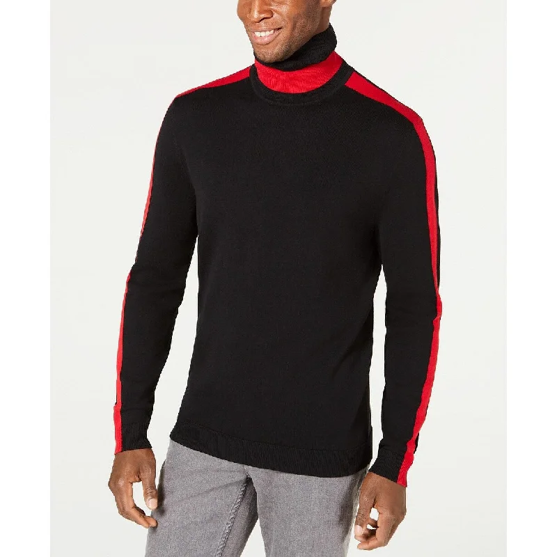 Alfani Men's Colorblocked Turtleneck Black Size Extra Large - X-Large Monochromatic All