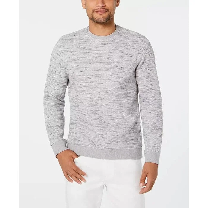 Alfani Men's Heathered Sweatshirt Gray Size XXX-Large Trendy Men's Scandinavian