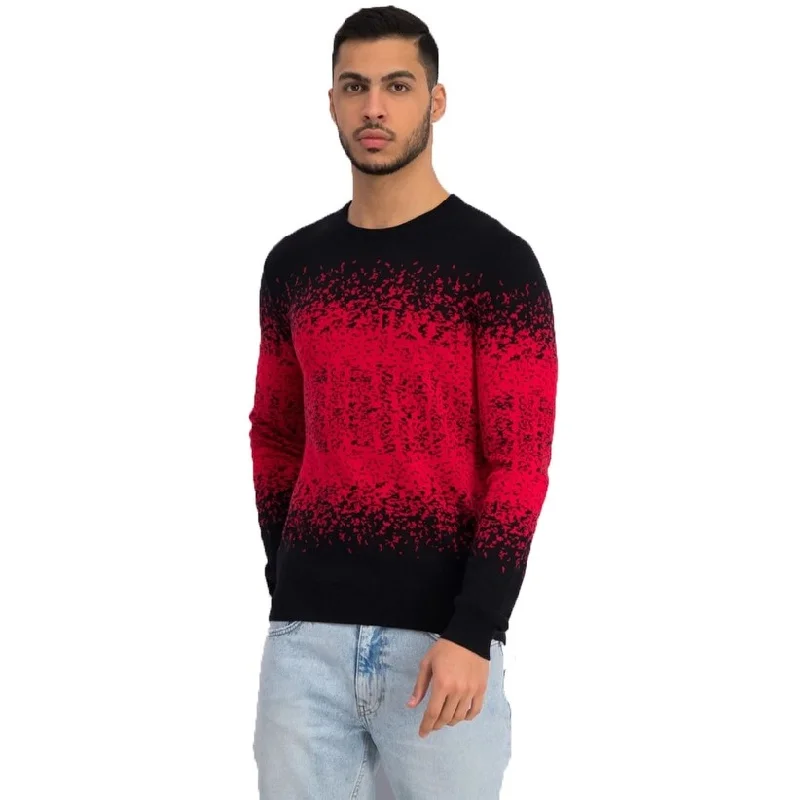 Alfani Men's Ombre Rib Crewneck Sweater Red Size Medium Confident Men's High