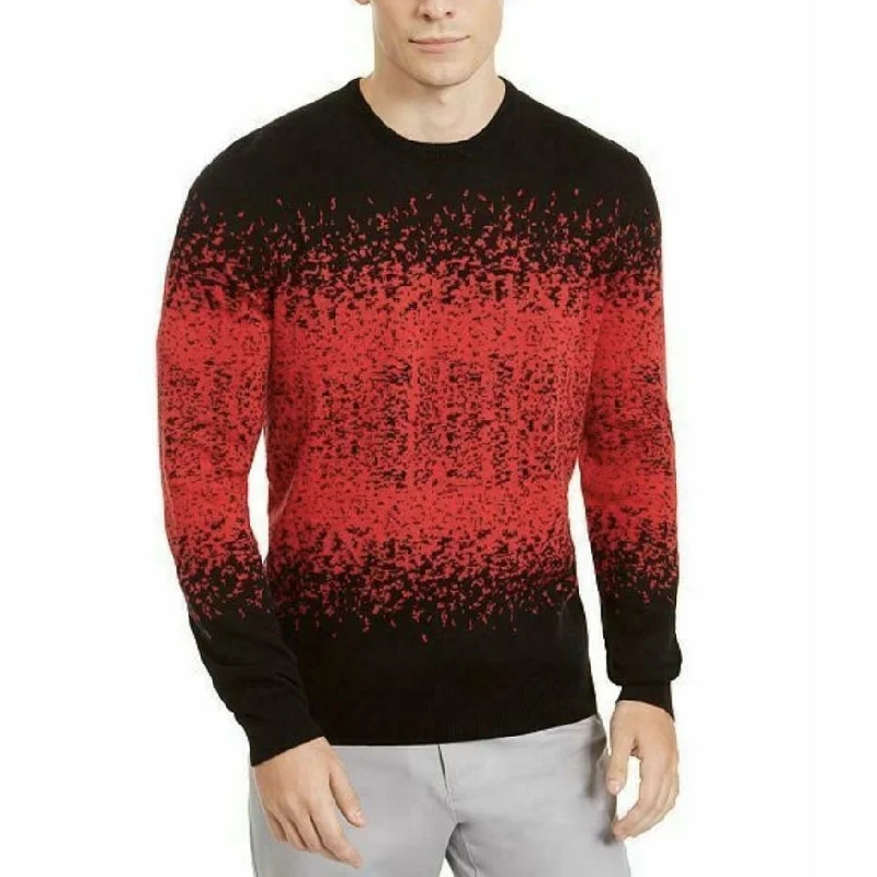 Alfani Men's Ombre Rib Crewneck Sweater Red Size XX-Large Hip Men's Urban