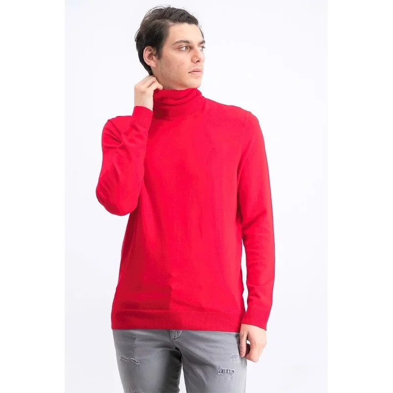 Alfani Men's Turtleneck Sweater Red Size Small Modern Men's Geometric