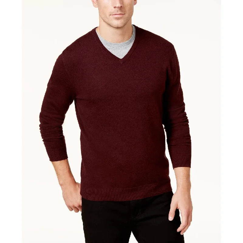 Alfani Women's New Port V Neck Classic Fit Ribbed Sweater Red Size XXX-Large Unique Men's Patch