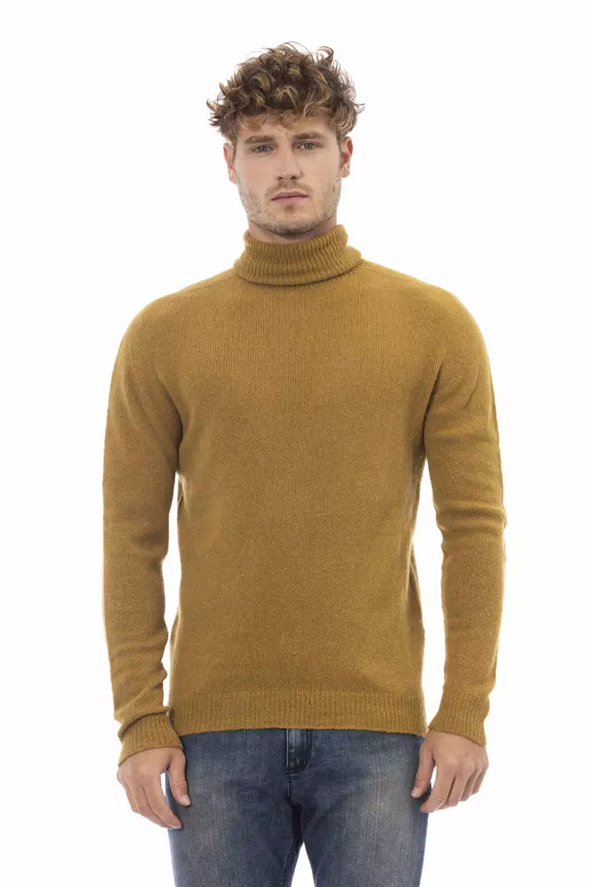 Alpha Studio  Alpaca Leather Men's Sweater Laid