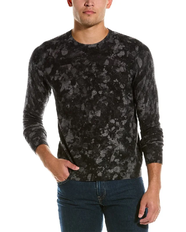 Autumn Cashmere Splatter Paint Print Wool & Cashmere-Blend Crewneck Sweater Sporty Men's Tennis