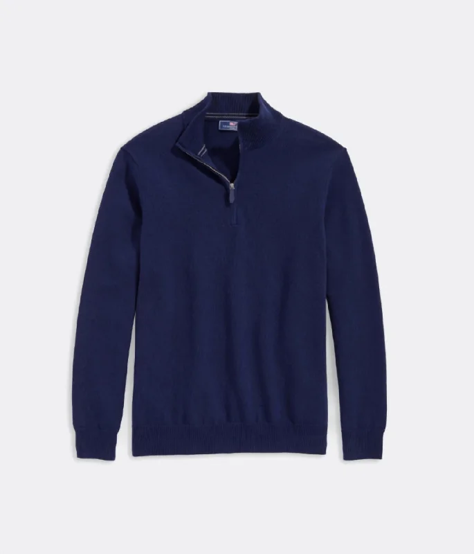 Boathouse Tipped Quarter-Zip In Nautical Navy Laid