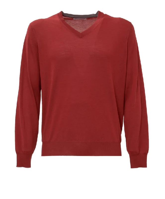 Brunello Cucinelli Mens New 100% Cashmere V-Neck Long Sleeved Sweater Athletic Men's High