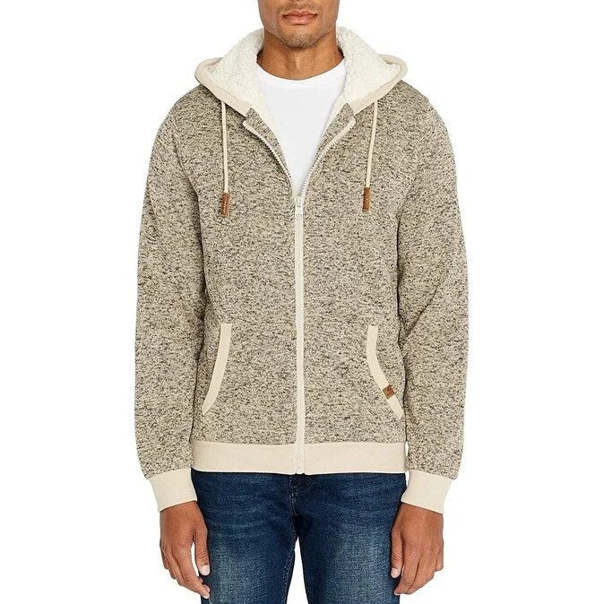 Buffalo David Bitton Men's Fortino Full-Zip Sherpa-Lined Hoodie Brown Size Extra Large - X-Large Modern Men's Geometric