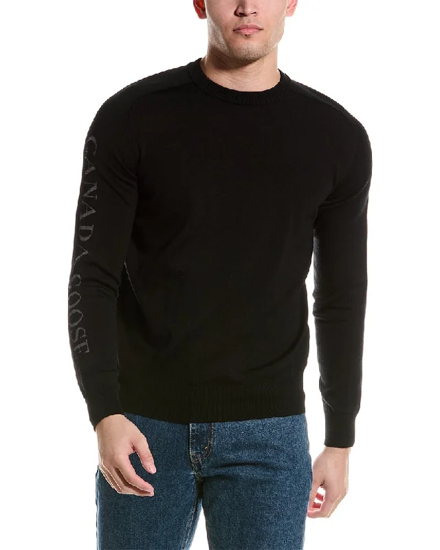 Canada Goose Wool Crewneck Sweater Polished Men's Satin