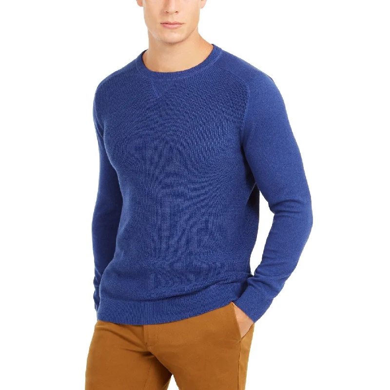 Club Room Men's Pima Cotton Crew Neck Sweater Blue Size X-Large Practical Men's Multi