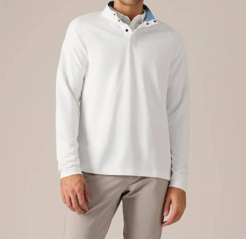 Clubhouse Pullover Sweater In Bright White Preppy Men's College