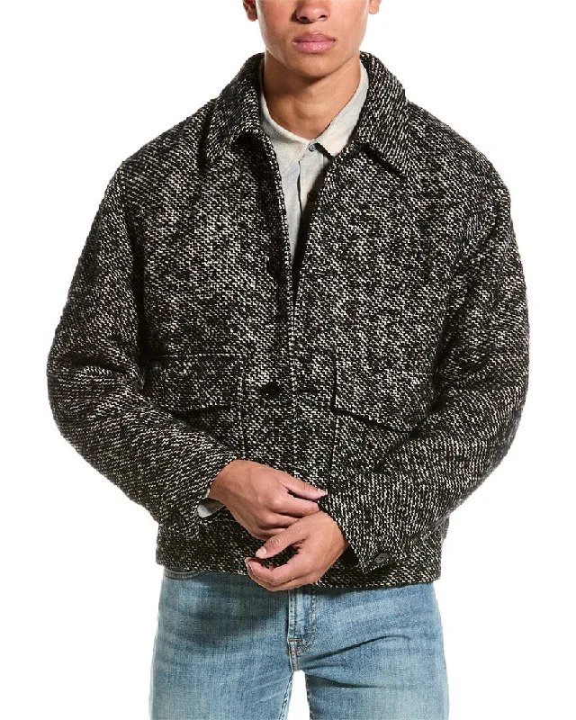 FRAME Denim Tweed Wool-Blend Trucker Jacket Dynamic Men's High