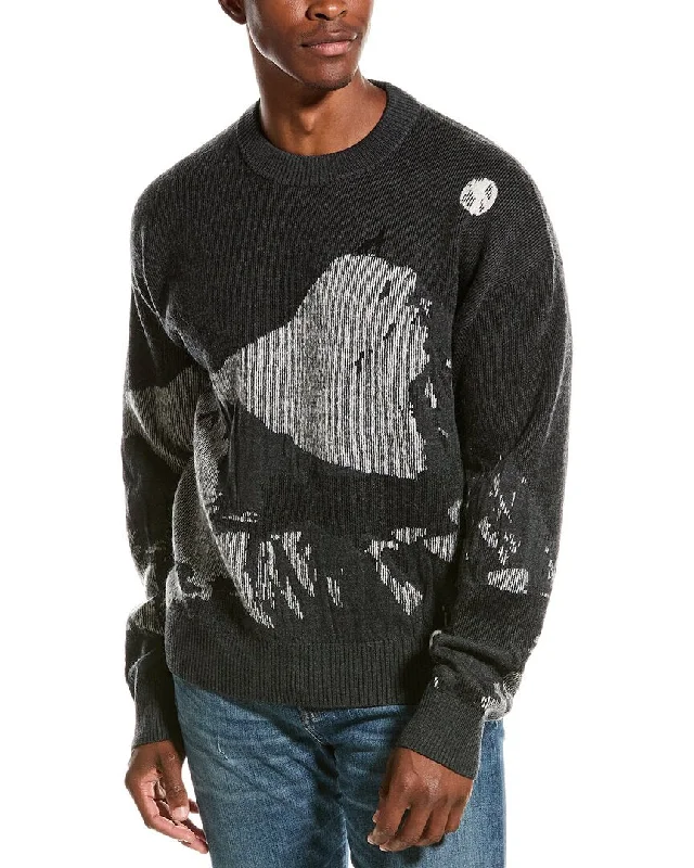 HUGO Hugo Boss Wool & Mohair-Blend Crewneck Sweater Bold Men's Animal