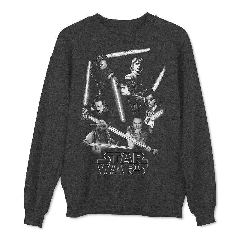 Hybrid Men's Star Wars Jedi Knights Sweatshirt Gray Size XX Large - XX-Large Confident Men's Power