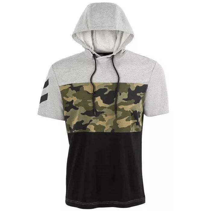 ID Ideology Men's Camo Colorblocked Short-Sleeve Sweatshirt Dark Gray Size Small Confident Men's Power