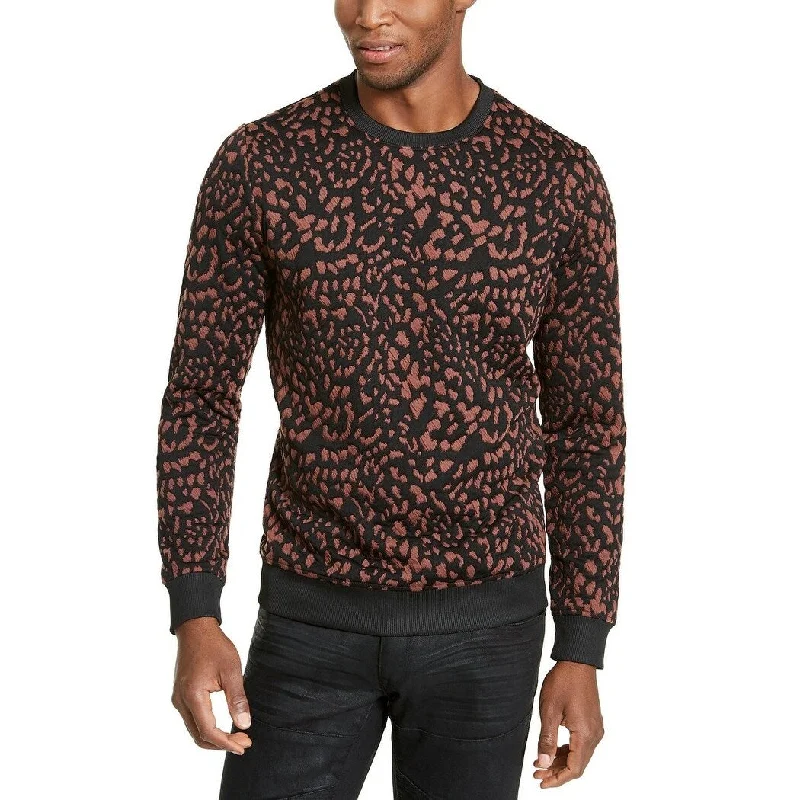 INC International Concepts Men's Animal Print Pullover Brown Size 2XL - XX-Large Youthful Men's Pop