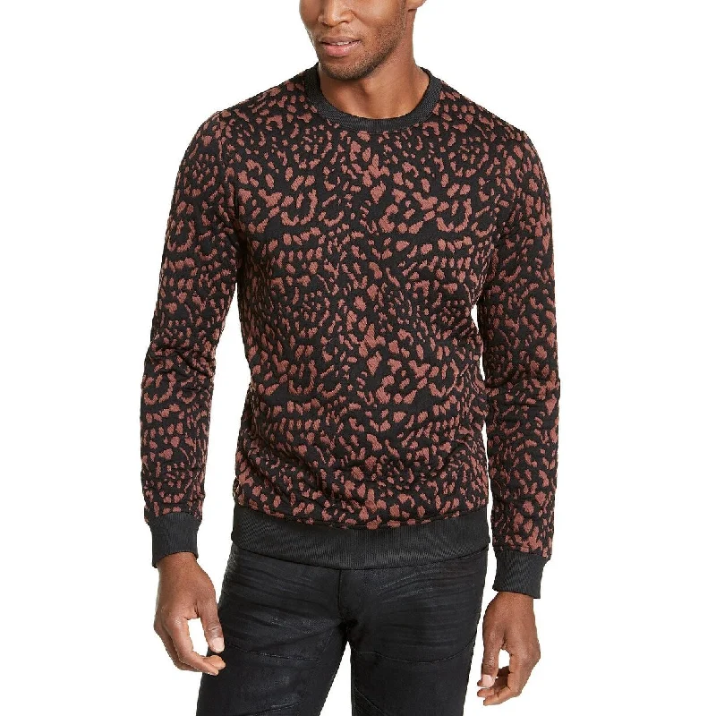 INC International Concepts Men's Animal Print Pullover Brown Size XL - X-Large Cool Men's Distressed