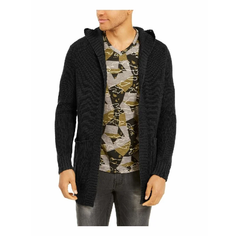 INC International Concepts Men's Hooded Cardigan Black Size X-Large Traditional Men's Country