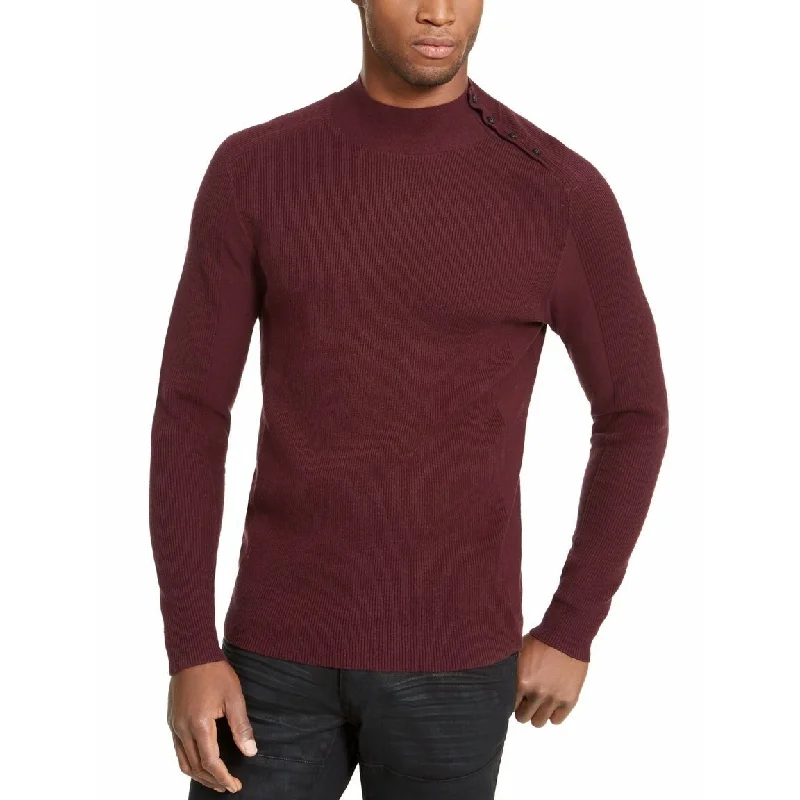 INC International Concepts Men's Ribbed Button Sweater Purple Size XL - X-Large Cool Men's Skate