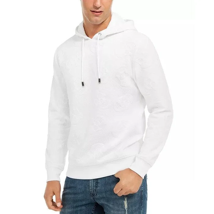 INC International Concepts Men's Textured Skull Hoodie White Size X-Large Edgy Men's Punk