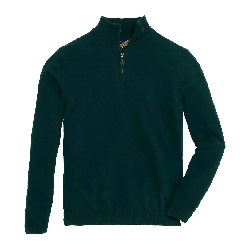 James Cashmere 1/4 Zip Sweater In Botanical Garden Bold Men's Animal