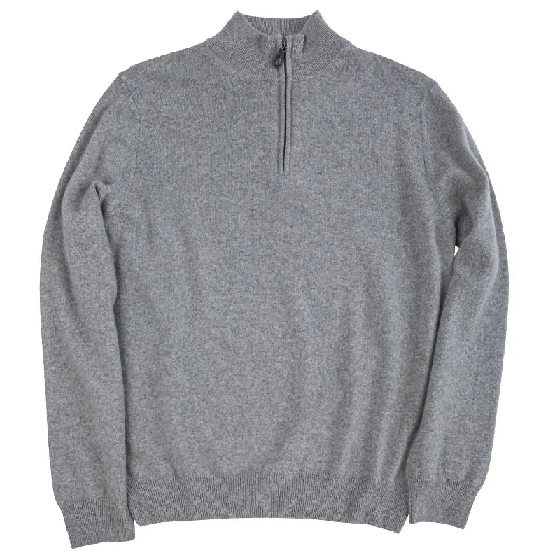 James Cashmere 1/4 Zip Sweater In Charcoal Relaxed Men's Beach