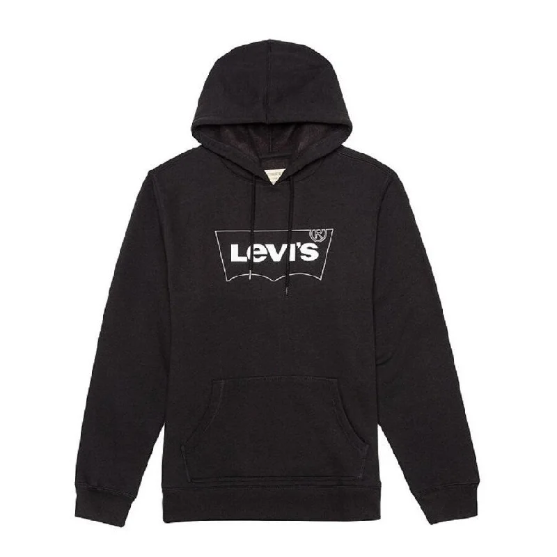 Levi's Men's Burndlen Fleece Logo Hoodie Black Size X-Large - XL Adventure