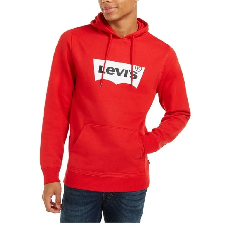 Levi's Men's Burndlen Fleece Logo Hoodie Medium Red Size Extra Large Sharp Men's Italian