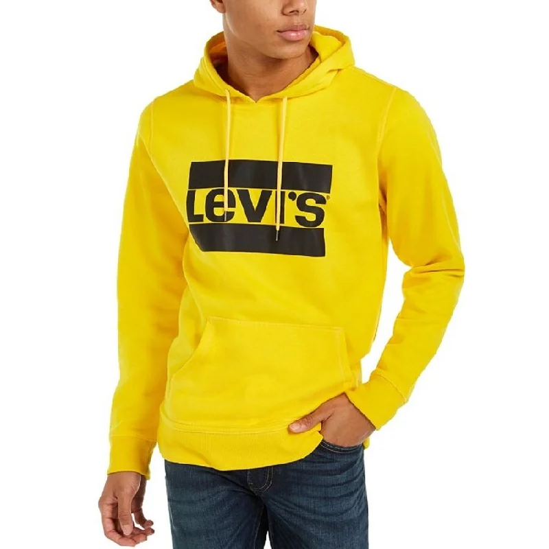 Levi's Men's Burndlen Fleece Logo Hoodie Yellow Size XX-Large - XXL Youthful Men's Anime