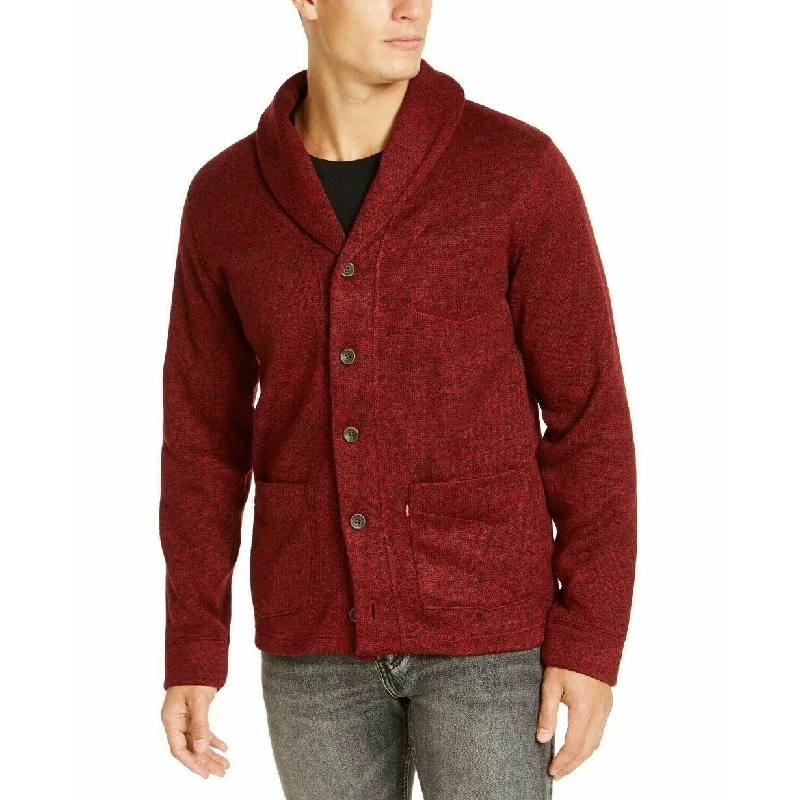 Levi's Men's Rand Shawl-Collar Cardigan Red Size 2 Extra Large Rugged Men's Outdoor 