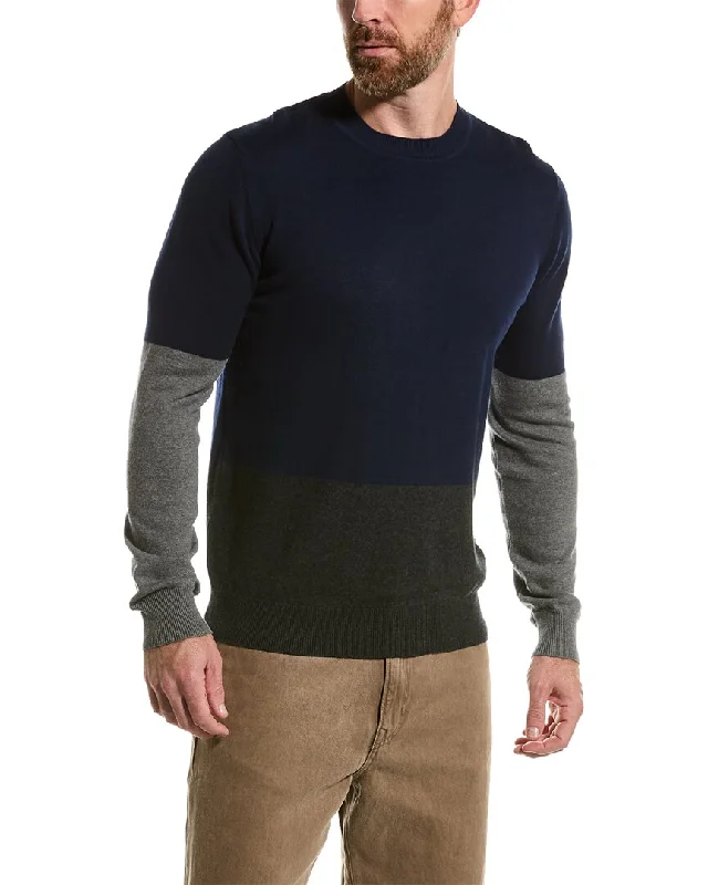 Loft 604 Colorblocked Wool Crewneck Sweater Minimalist Men's Casual 