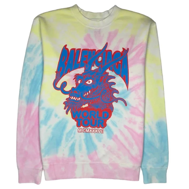 Men's Dragon Crew Neck Sweater In Cotton Candy Refined Men's European