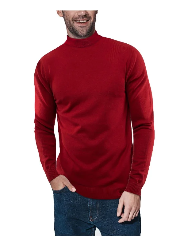 Mens Mock Turtleneck Ribbed Trim Mock Turtleneck Sweater Unique Men's Upcycled