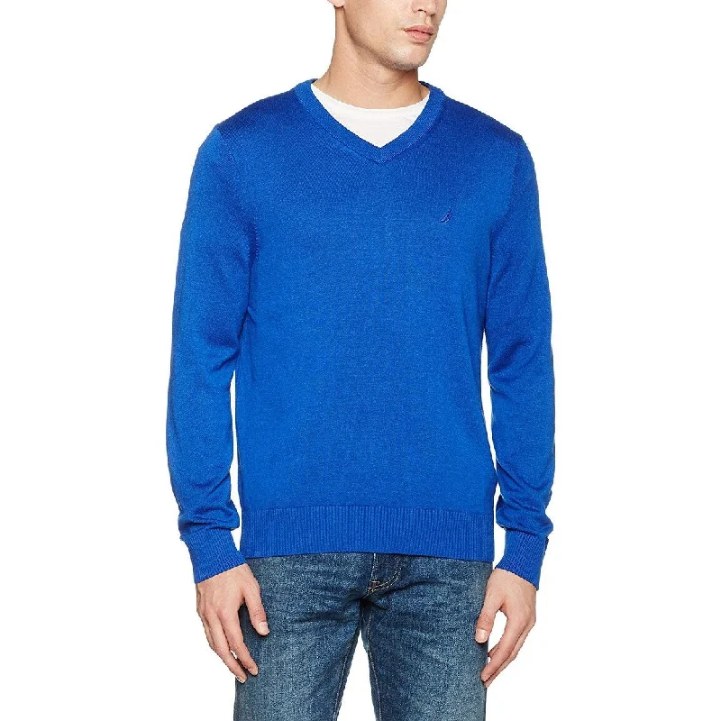 Nautica Men's V-Neck Sweater Estate Blue Size 3-Extra Large - 3Xl Trendy Men's Oversized