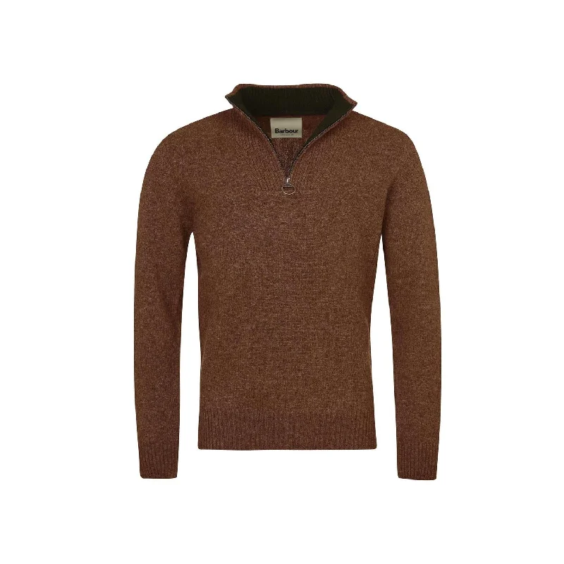 Nelson Essential Half Zip Sweater In Dark Sand Practical Men's Quick