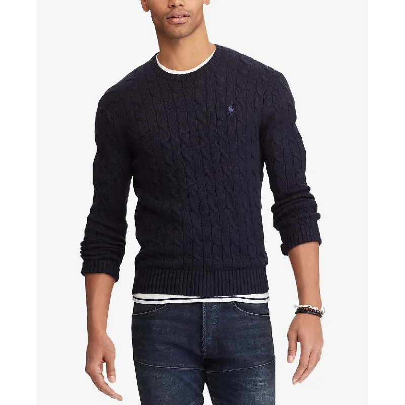 Polo Ralph Lauren Men's Cable-Knit Sweater Hunter Navy Size Extra Large - Blue - XL Cozy Men's Winter