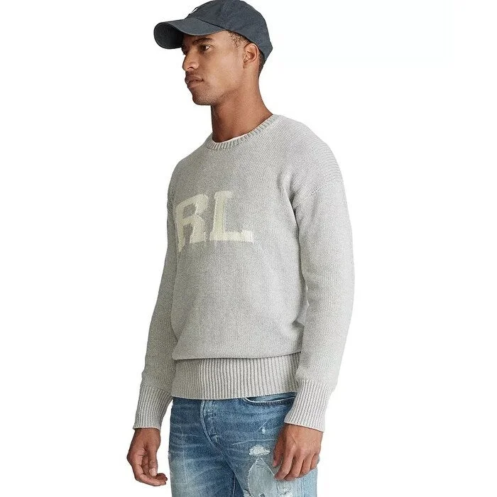 Polo Ralph Lauren Men's Rl Cotton Sweater Gray Size X-Small Cozy Men's Winter