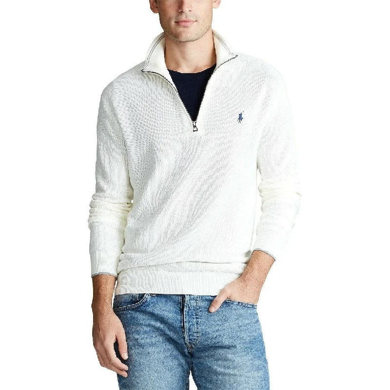 Polo Ralph Lauren Men's Textured Quarter-Zip Sweater White Size Medium Adventure