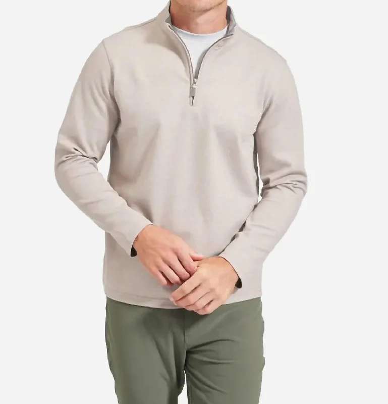 Proflex Quarter-Zip Sweater In Sand Heather Sharp Men's Italian