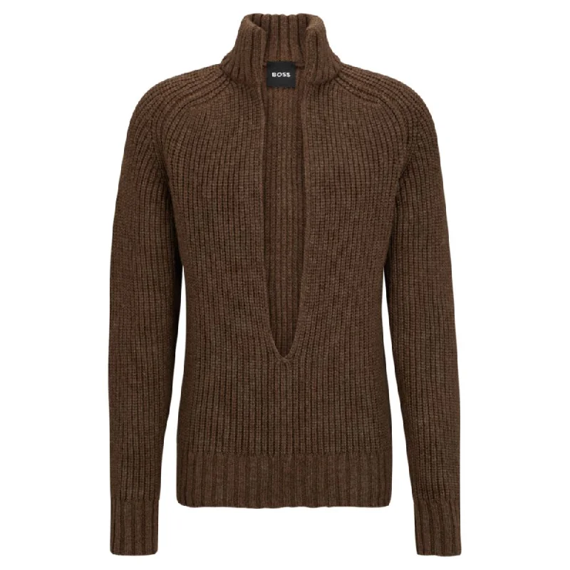 Relaxed-fit V-neck sweater in a wool and silk blend Youthful Men's Pop