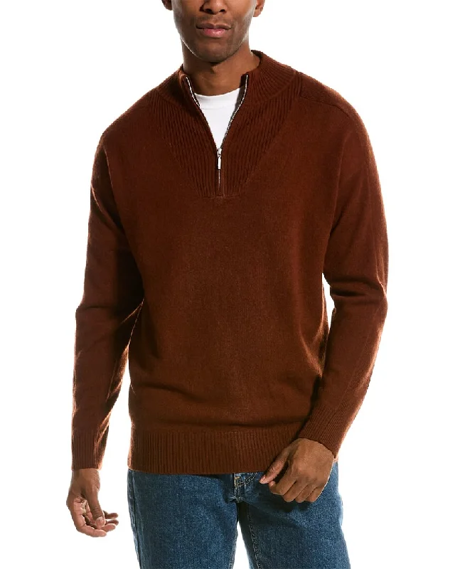 Scott & Scott London Wool & Cashmere-Blend 1/4-Zip Mock Sweater Business